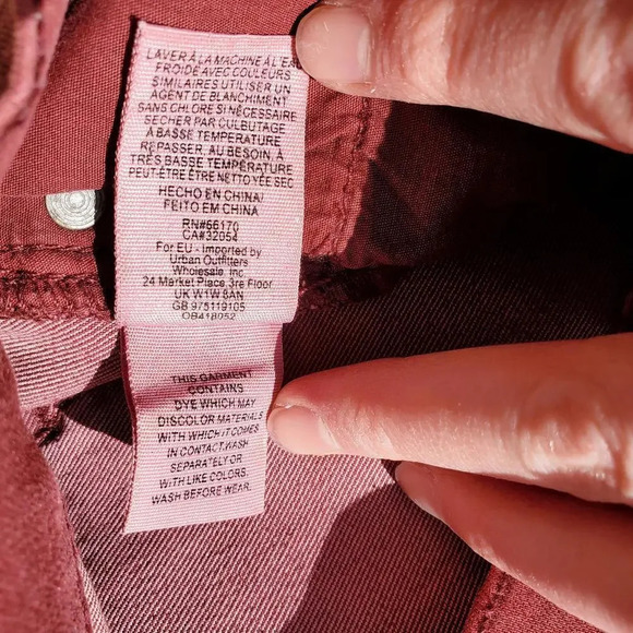 Free People Burgundy Women's Stretchy Denim Jeans Size 26 NWOT - Picture 10 of 14